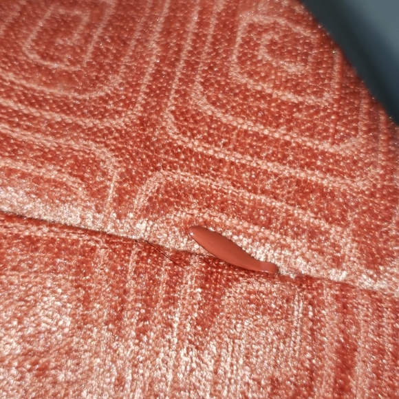 Salmon Velveteen Lumbar Throw Pillow, Geometric - Picture 5 of 8